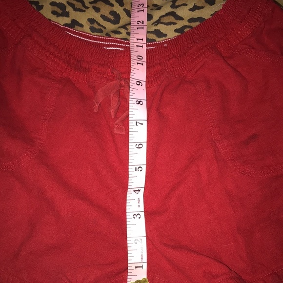 Maurices size large red linen blend shorts elastic pull on waist - Picture 15 of 15